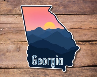 Georgia Mountain Range Sticker: Waterproof Laptop Decal