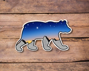 Bear Sticker: Waterproof Vinyl Decal for Water Bottle, Laptop, Car