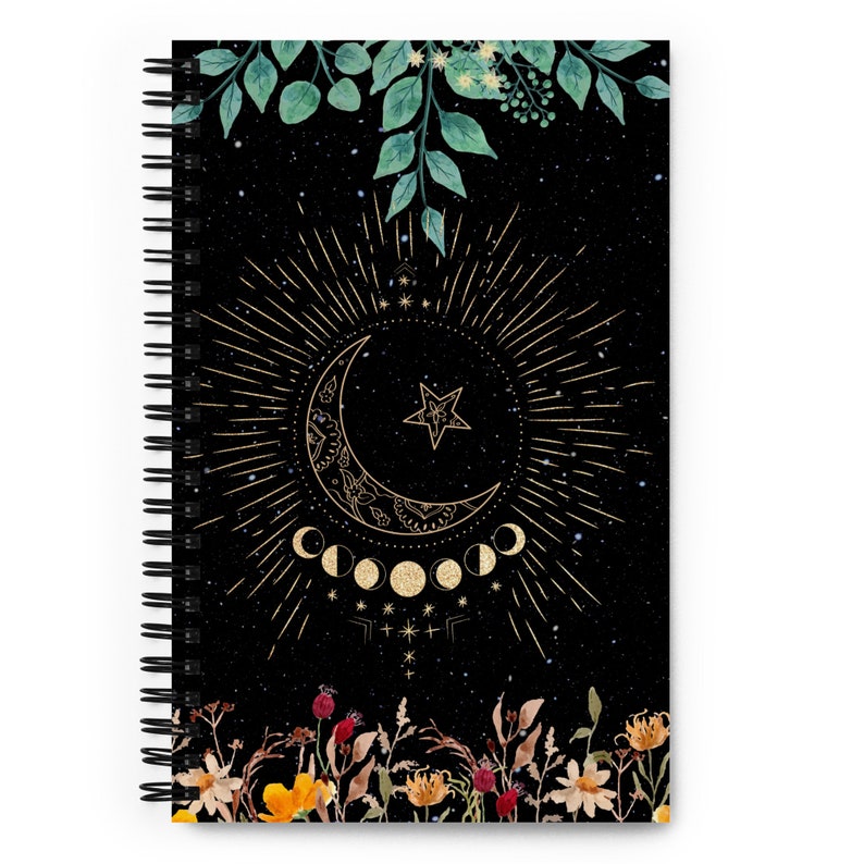 Floral Moon Phases Dotted Journal: Botanical Meditation Notebook - Etsy