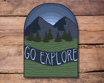 Go Explore Sticker: Waterproof Vinyl Decal for Laptop, Water Bottle