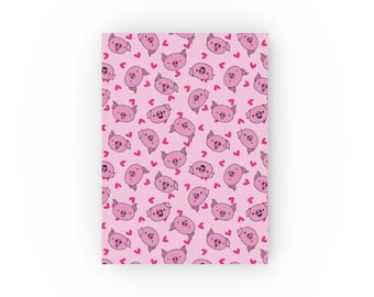 Hardback Journal - Piggy Passion Pink A5 Notebook