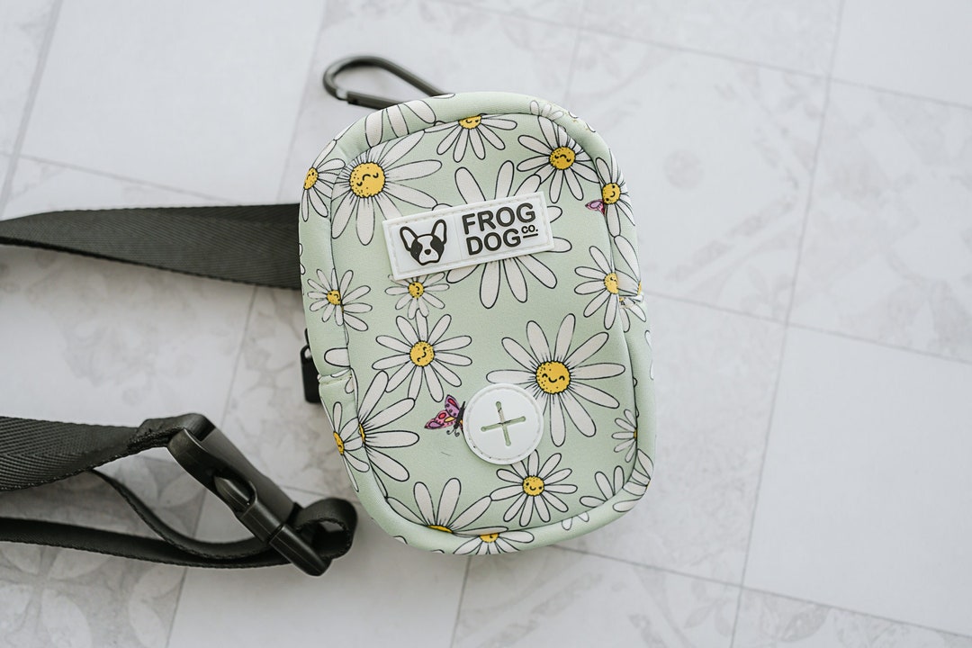 Daisy Print Dog Treat Pouch | Integrated Poop Bag Holder - Etsy UK
