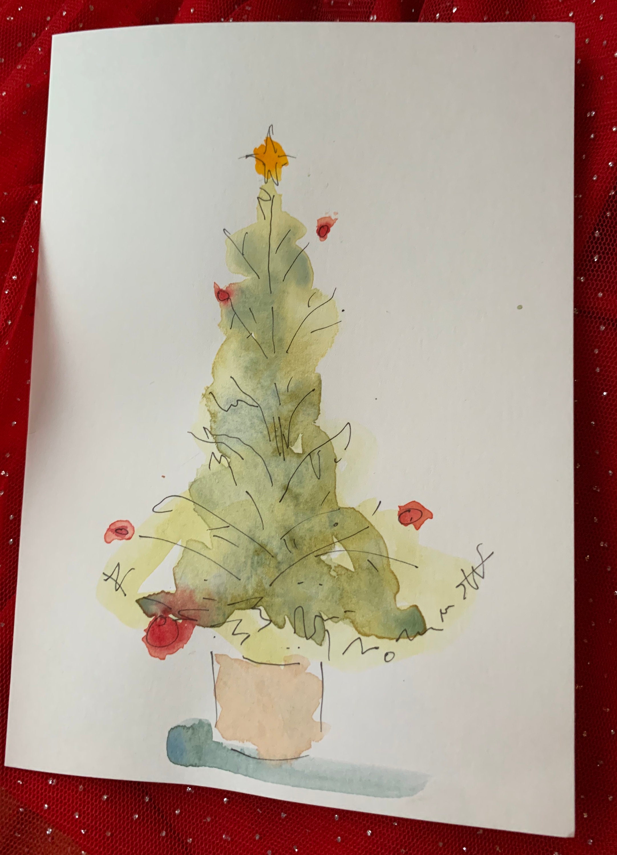 Original Aquarell Weihnachtskarten assorted 5 Stück Etsy.de