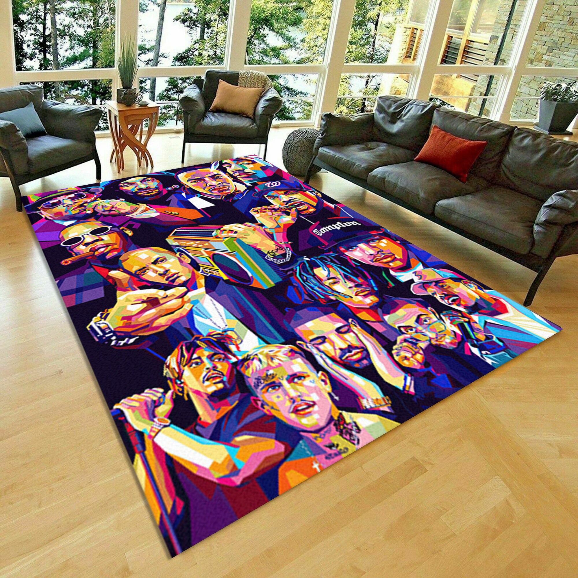 Music Club Rapper Famous Rug Rapper Star Area Rug Rap Hiphop Etsy