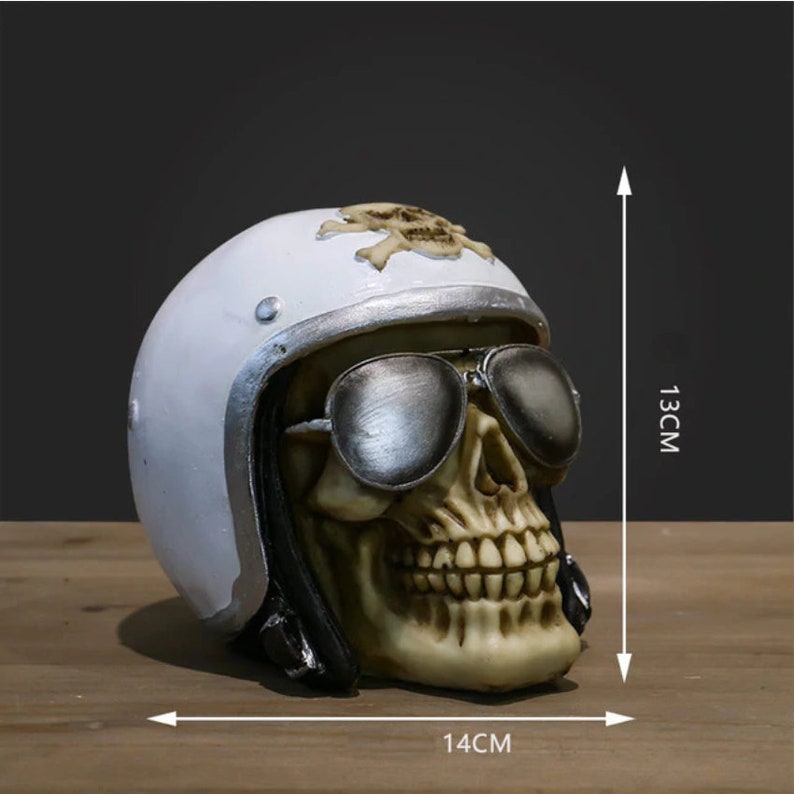 Skull Creative Vintage Resin Statue Skeleton Props Sculpture Etsy