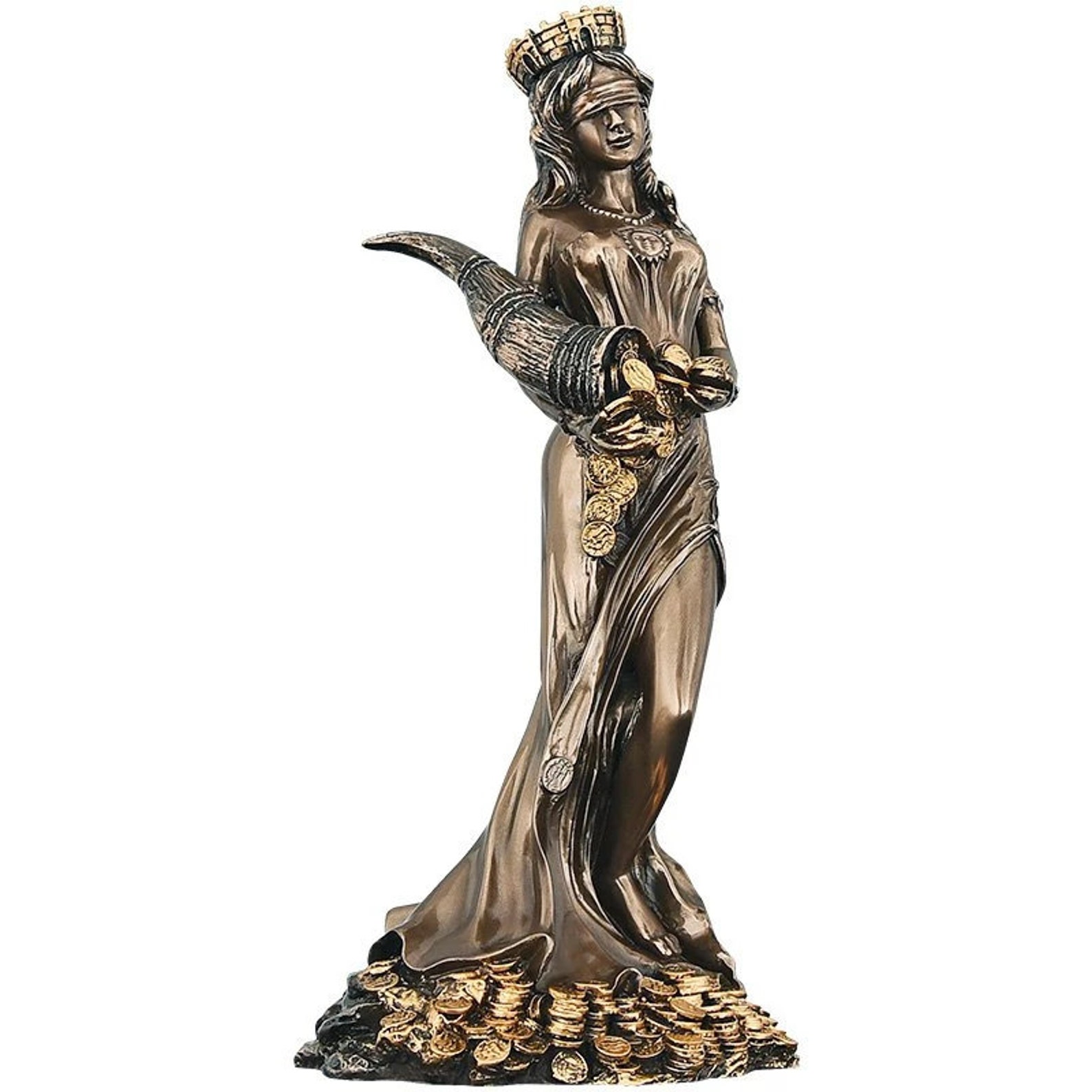 Greek Wealth Goddess Resin Blinded Statue Figurine Lucky Etsy