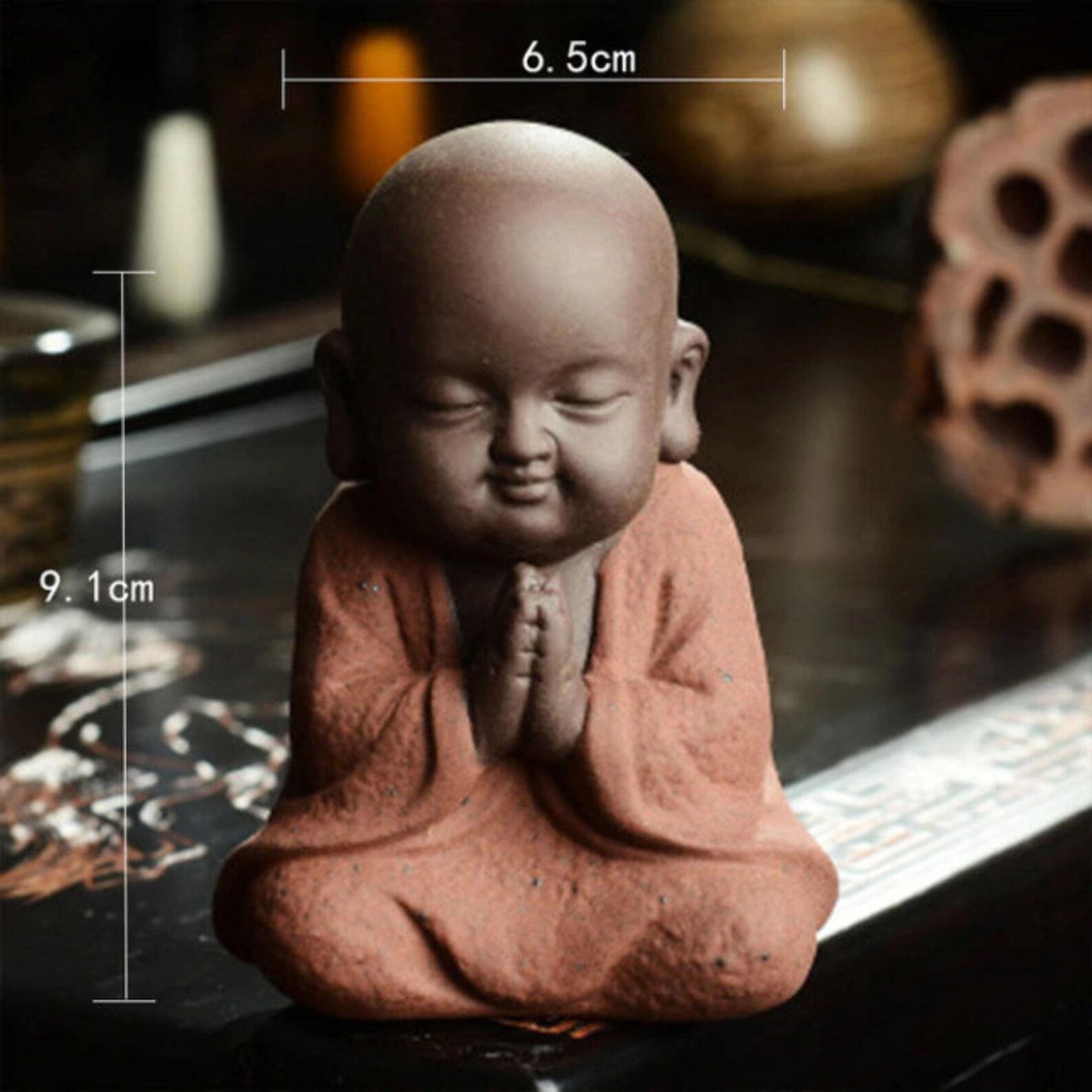 Mini Buddha Statue Little Cute Figure Baby Monk Sculpture Etsy