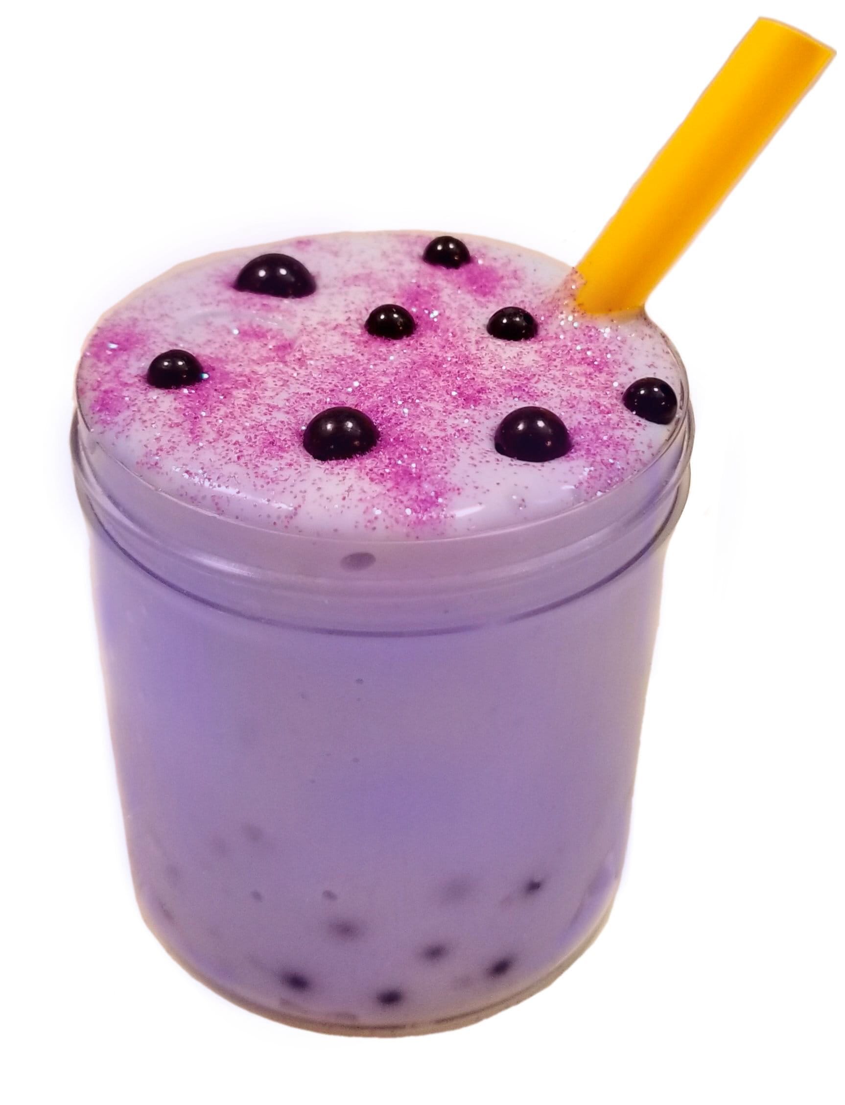Blueberry Bubble Tea Slime Milk Tea Thick Glossy Slime Boba Etsy