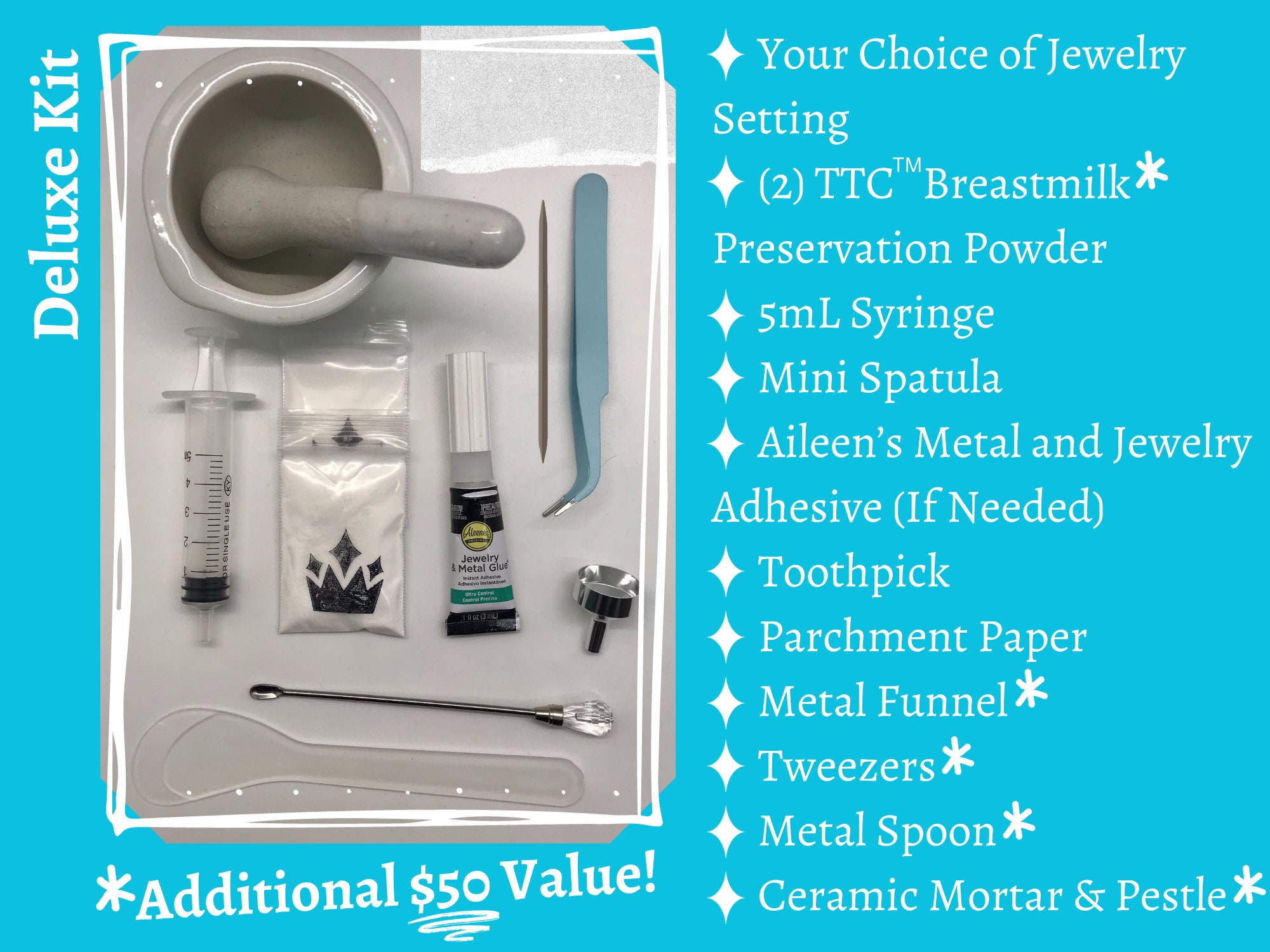 RESIN FREE DIY Breastmilk Jewelry Kit Non Yellowing Do It Yourself