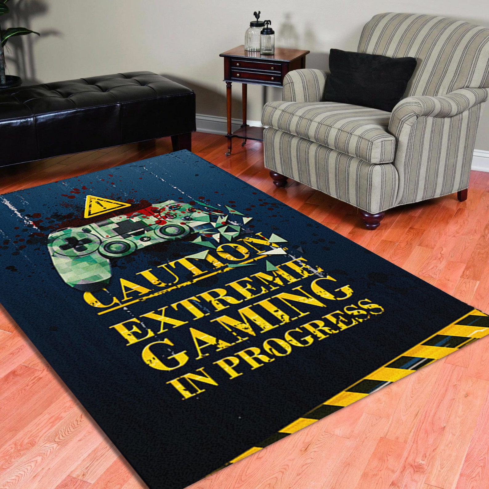 Gamer Door Sign Rug Caution Gaming Designs Game Rug Floor Etsy