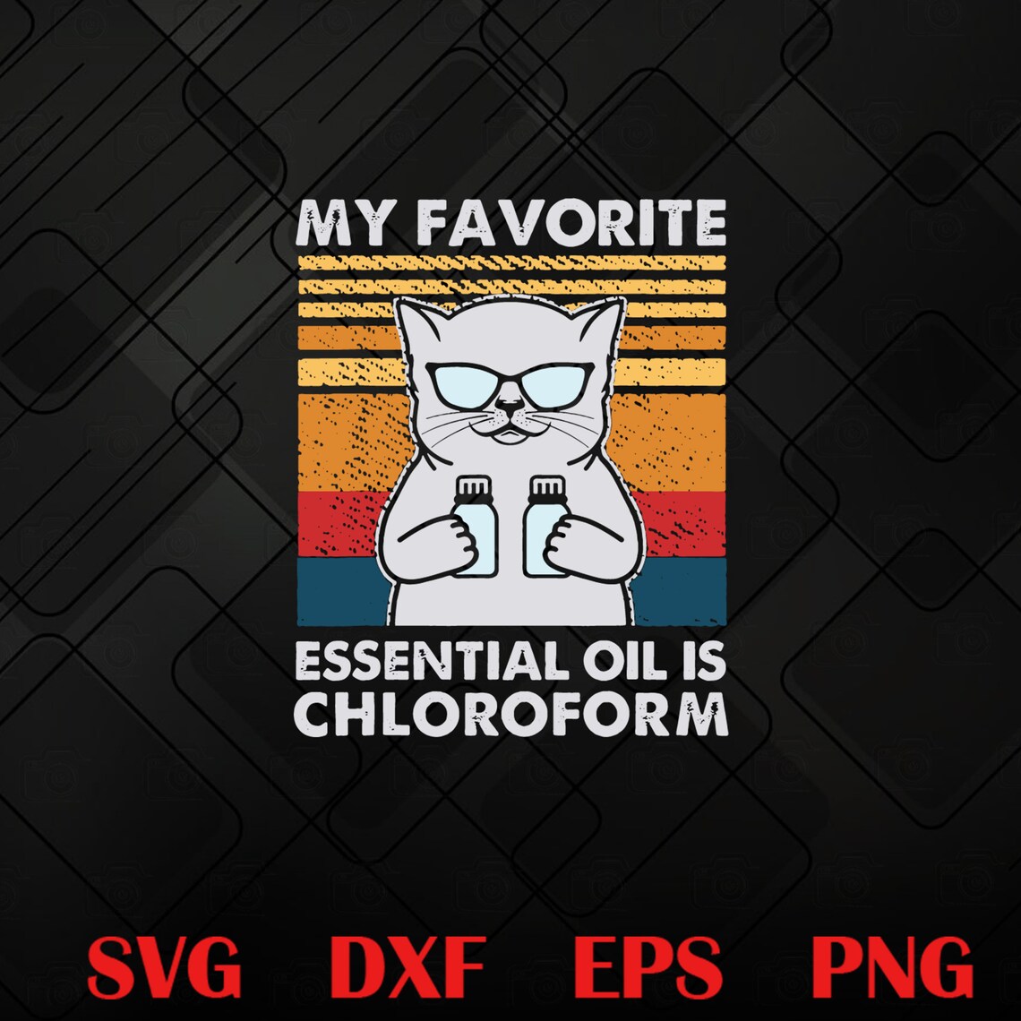 My Favorite Essential Oil is Chloroform Funny Cat Chloroform Etsy