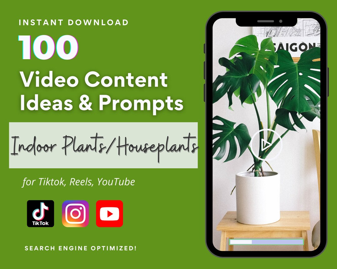 100 Indoor Plant Expert Video Content Ideas for Etsy