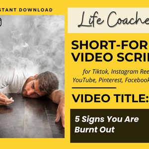 May include: A man is lying on a wooden table with his head resting on his arms. He is surrounded by smoke, suggesting he is feeling overwhelmed. The text on the image reads "5 Signs You Are Burnt Out".