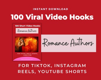 Romance Author Video Hooks, Romance Author Instagram Reels Template, Video Templates, Bookstagram Social Media, Romance Author Branding