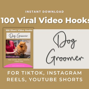 Dog Groomer Video Hooks | Pet Grooming Instagram Template, Pet Grooming Instagram Post, Dog Groomer Templates, Pet Dog Instagram