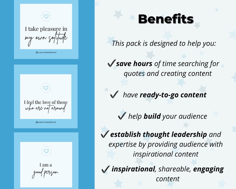 Pastel Baby Blue Positive Affirmation Quotes Template | Etsy