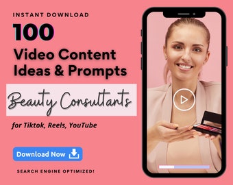 100 Beauty Consultant Video Ideas: TikTok & Reels Prompts (PDF)