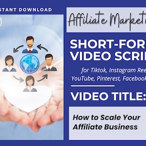 Affiliate Marketing Video Script for Tiktok, Instagram Reels, YouTube, Affiliate Marketing Template, Affiliate Business Content Templates
