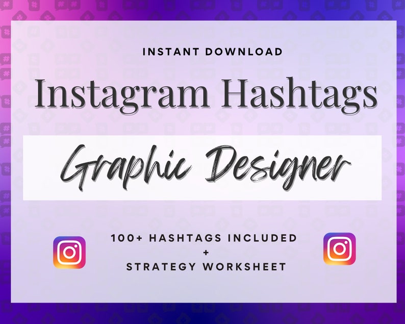 Graphic Designer Instagram Hashtags Strategy and Planning Etsy