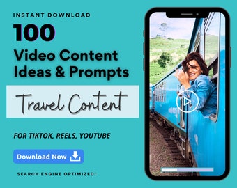 Travel Video Content Ideas for Tiktok, Instagram Reels, YouTube Shorts, Viral Videos, Travel Blogger Instgram Templates, Travel Post