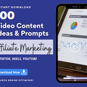 100 Affiliate Marketing Video Content Ideas for Tiktok,Reels,YouTube,Viral Tiktok Prompts, Affiliate Marketer, Affiliate Marketing Content