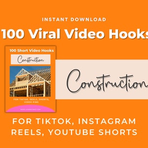 Construction Video Hooks, Construction Instagram Template, Construction Social Media Posts, Construction Social Media Templates