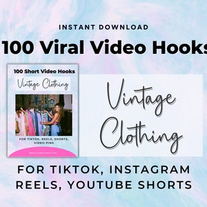 Vintage Shop Video Hooks | Vintage Seller Social Media Template, Thrifting Instagram Post, Vintage Seller Marketing, Vintage Clothing Post