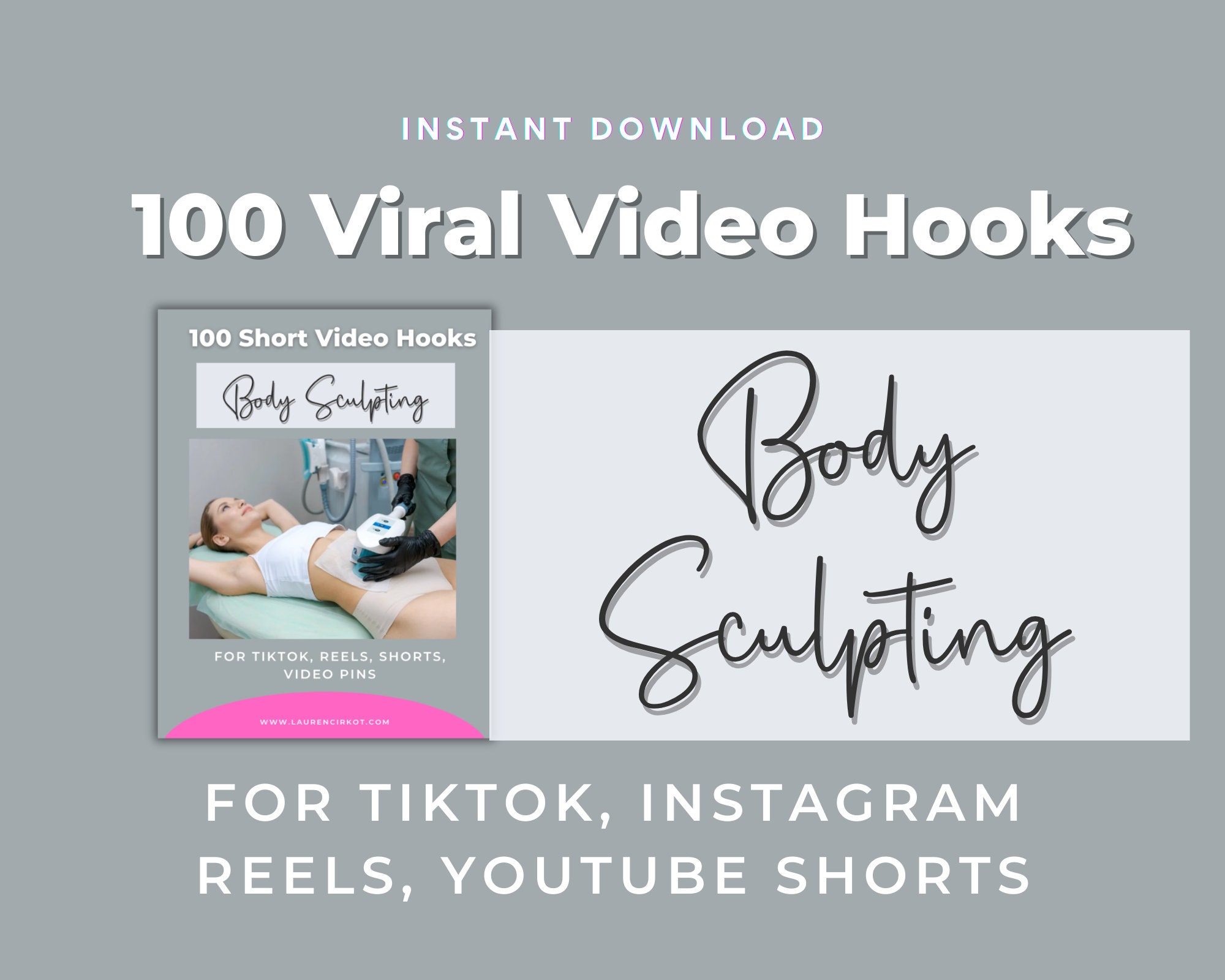 Body Sculpting Video Hooks | Aesthetician Social Media Post,  Body Contouring Reels Video, Esthetician Form Templates, Med Spa Template