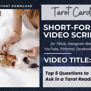Tarot Video Script for Tiktok, Instagram Reels, YouTube, Spiritual Video Template, Tarot Content Templates, Video Script for Astrology