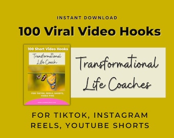 Transformational Life Coach Video Hooks, Viral Video Hooks, TikTok Video Prompt, Instagram Reels Template, Content Creator, Life Coach Video