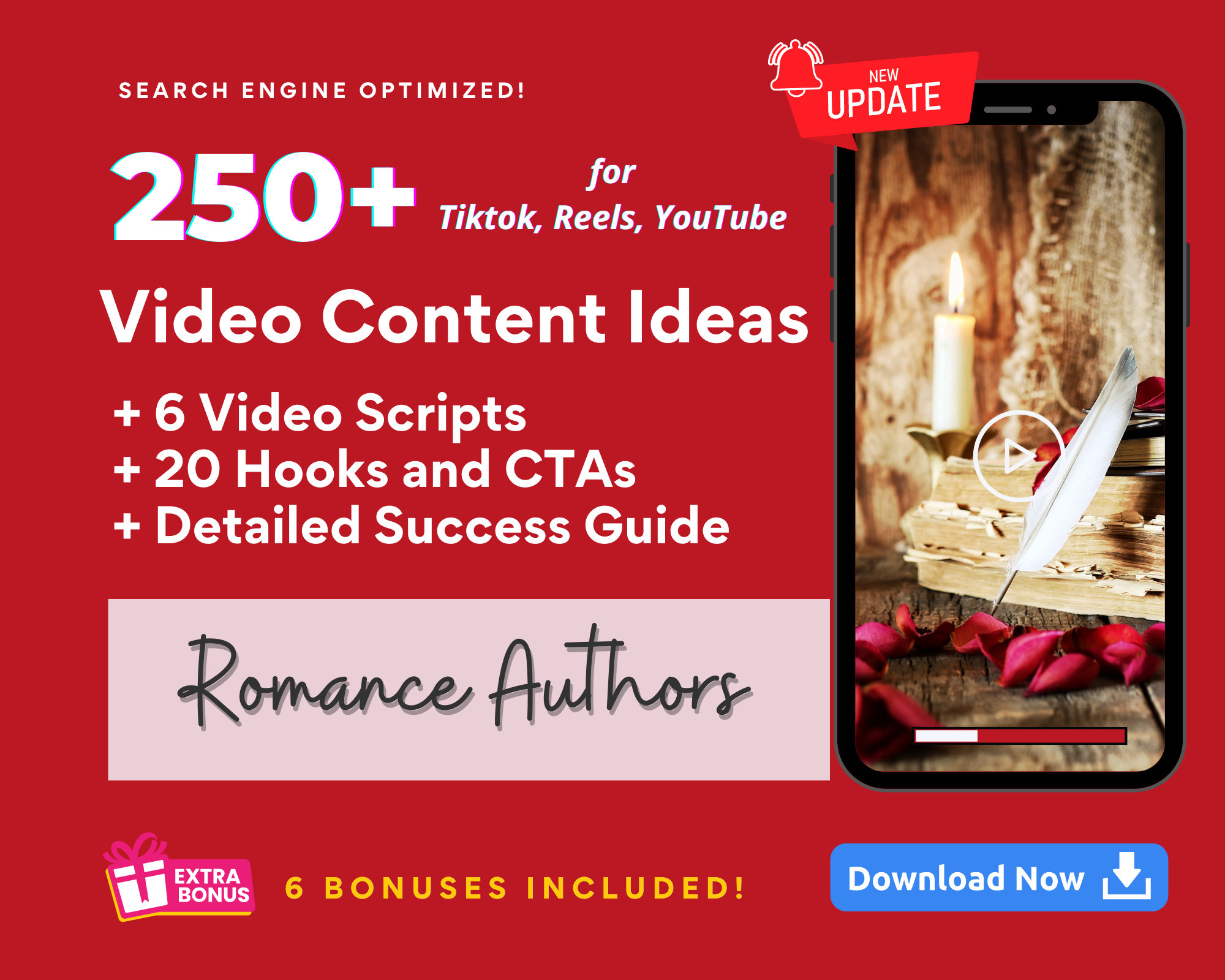 Romance Author Novelist Video Content Ideas for Tiktok, Reels, YouTube, Romance Author Instagram Post, Booktok, Book Lovers, Bookstagram