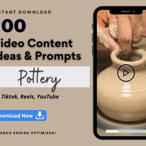 May include: A close-up of someone's hands shaping a clay pot on a pottery wheel. The pot is light brown and has a smooth, rounded shape. The image is a screen capture from a video, with a play button icon in the bottom right corner.