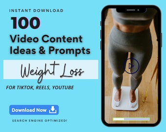 Weight Loss Video Content Ideas for Tiktok,Reels,YouTube,Viral Tiktok Prompts, Weight Loss Template, Health Coach, Fitness, Nutritionist