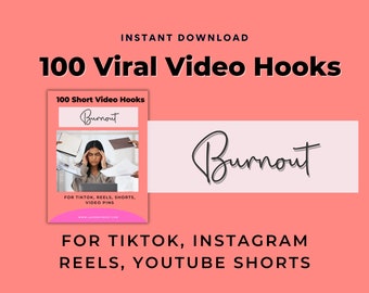 Burnout Video Hooks | Therapist Video Hooks, Instagram Reels Template, Mental Health Template, Psychologist Social Media, Life Coach