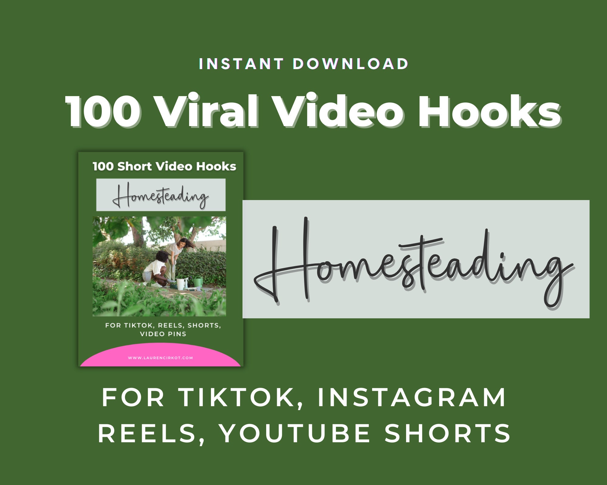 Homesteading Video Hooks Homestead Instagram Template, Home Garden