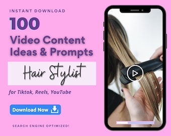 Hairstylist Video Content Ideas for Tiktok,Reels,YouTube,Viral Tiktok Prompts, Hair Salon, Hair Dresser Blogger Content Template, Haircare