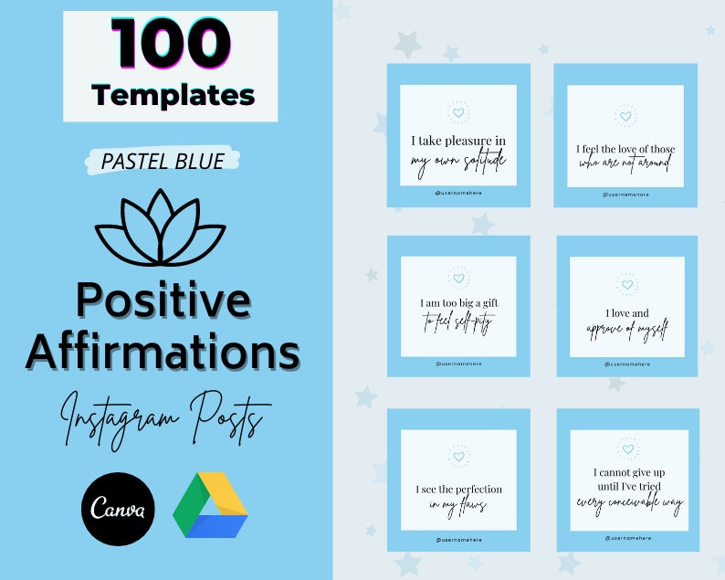 Free Printable Affirmation Quotes Blue