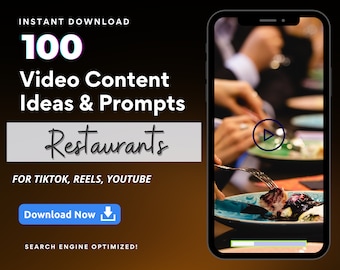 Idées de contenu vidéo de restaurant pour Tiktok, Reels, YouTube, Food Business, Restaurant Social Media Template, Restaurant Branding Marketing