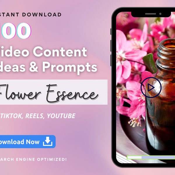 Flower Essence Video Content Ideas for Tiktok, Reels, YouTube, Herbalist, Holistic Health, Botanical, Essential Oils Template, Naturopath