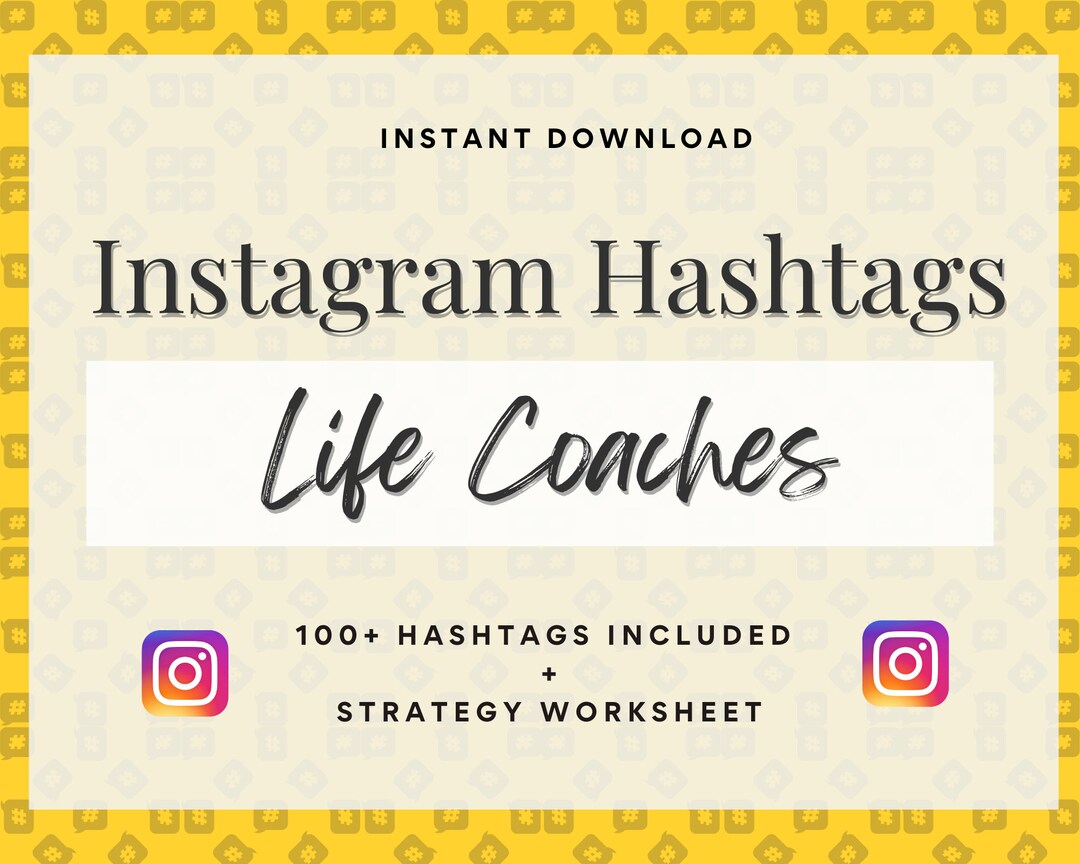 100 Life Coach Hashtags Strategy and Planning Guide Grow Etsy