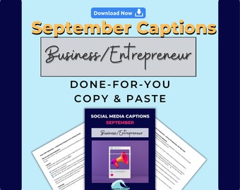 Business Coach Social Media Captions for September, Entrepreneur Instagram Captions, Social Media Posts for Business Coach, Pre-Written