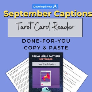 Tarot Card Reader Social Media Captions for September, Tarot Instagram Captions, Spiritual Instagram Posts, Pre-Written Captions for Tarot