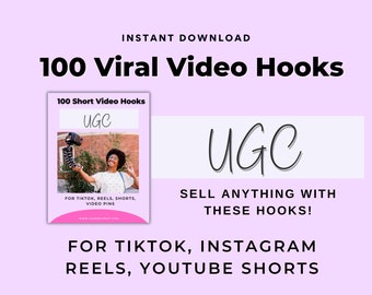 UGC Video Hooks, Convert Sales, UGC Creator Toolkit, Influencer Template, UGC Video Template, User Generated Content Template, Portfolio