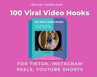 Viral Video Hooks, TikTok Video Prompts, Instagram Reels Template, Video Template, Content Creator, Small Business Social Media Marketing