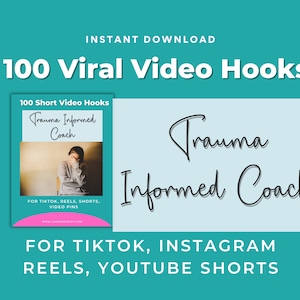 Trauma Therapist Coach Video Hooks | Therapist Instagram Template, Counselor Instagram Post, Trauma Life Coach Templates, Therapy Instagram