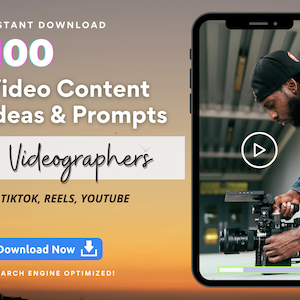Videographer Filmmaker Video Content Ideas for Tiktok, Reels, YouTube, Tiktok Prompts, IG Videography Template, Cinematography Plan