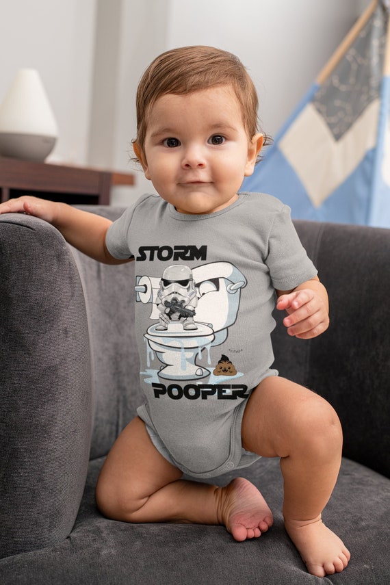 Laster Appartement Derbevilletest Star Wars Baby Onesie Baby kleding grappige Storm Pooper - Etsy België