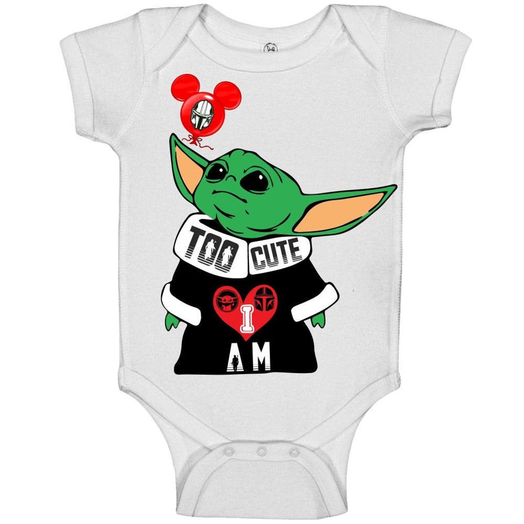Baby Yoda Onesie Star Wars Cute Baby Clothes Too Cute I Am Etsy