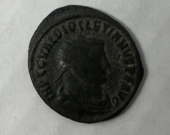 Diocletian Recieving Victory from Jupiter 284-305 AD Roman Coin