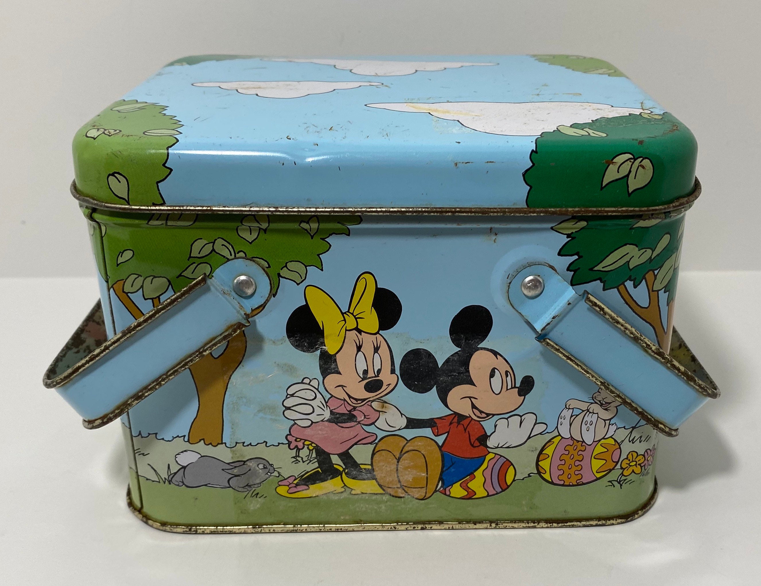 Vintage Disney Mickey Mouse Head Lunch Box Kit Original Thermos by Aladdin  U25 